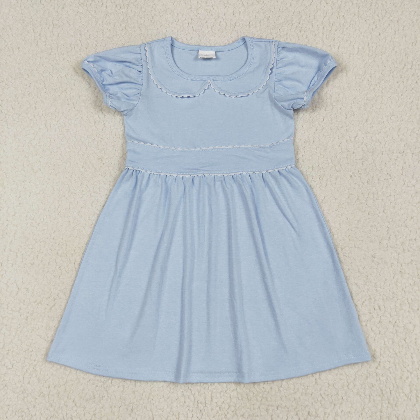 GSD2316 blue short sleeve girls dress
