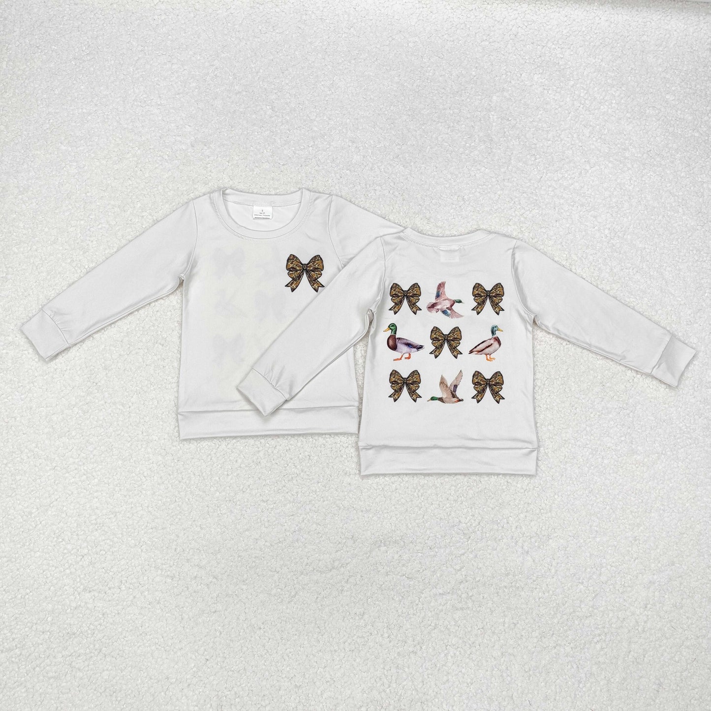 GT0759 hunting camo duck camo bows mallard duck long sleeve girls top
