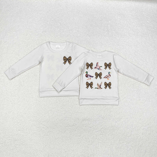GT0759 hunting camo duck camo bows mallard duck long sleeve girls top