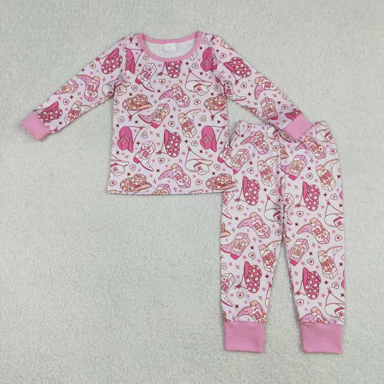 Western Boots Har Pink Girls Romper/Pajamas RTS Sibling Clothes