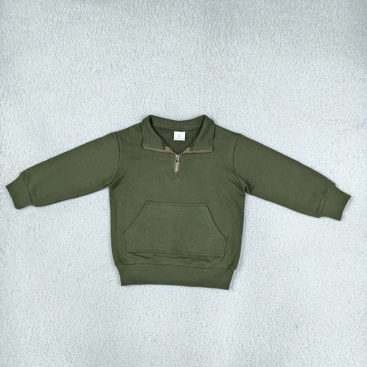 GT1767 Green Sweatshirt Zipper Pocket Long Sleeve Girls Top