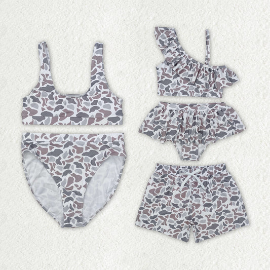 grey camo swimsuits RTS sibling clothes