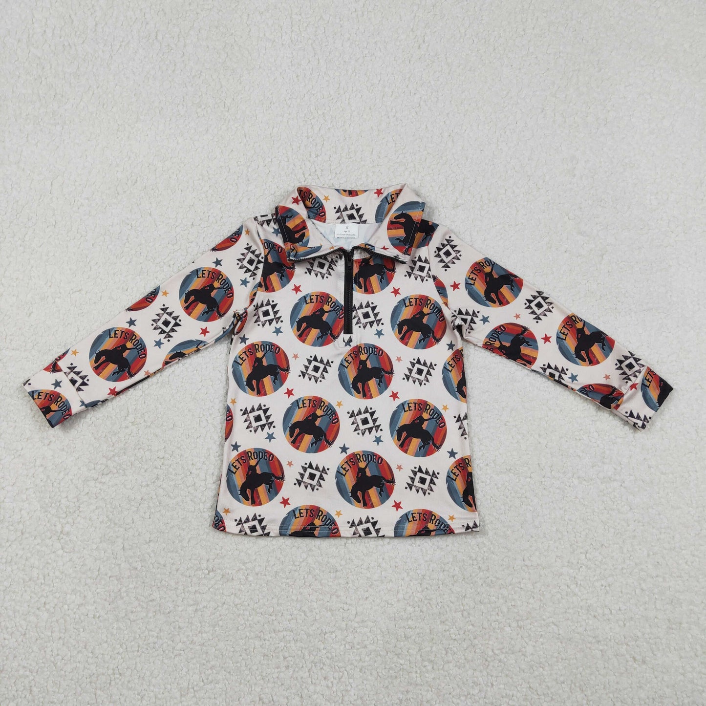 BT1598 Western Cowboy Zipper Long Sleeve Boys Top