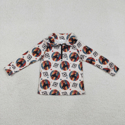BT1598 Western Cowboy Zipper Long Sleeve Boys Top