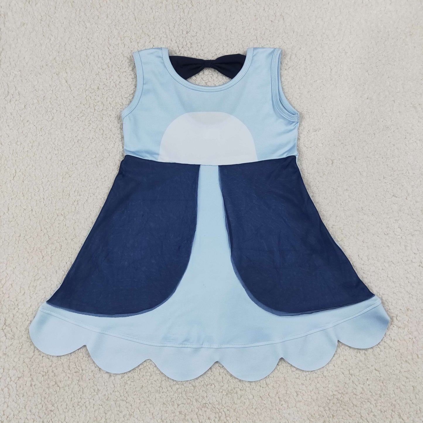 GSD2515 Cartoon Princess Blue Sleeveless Girls Dress