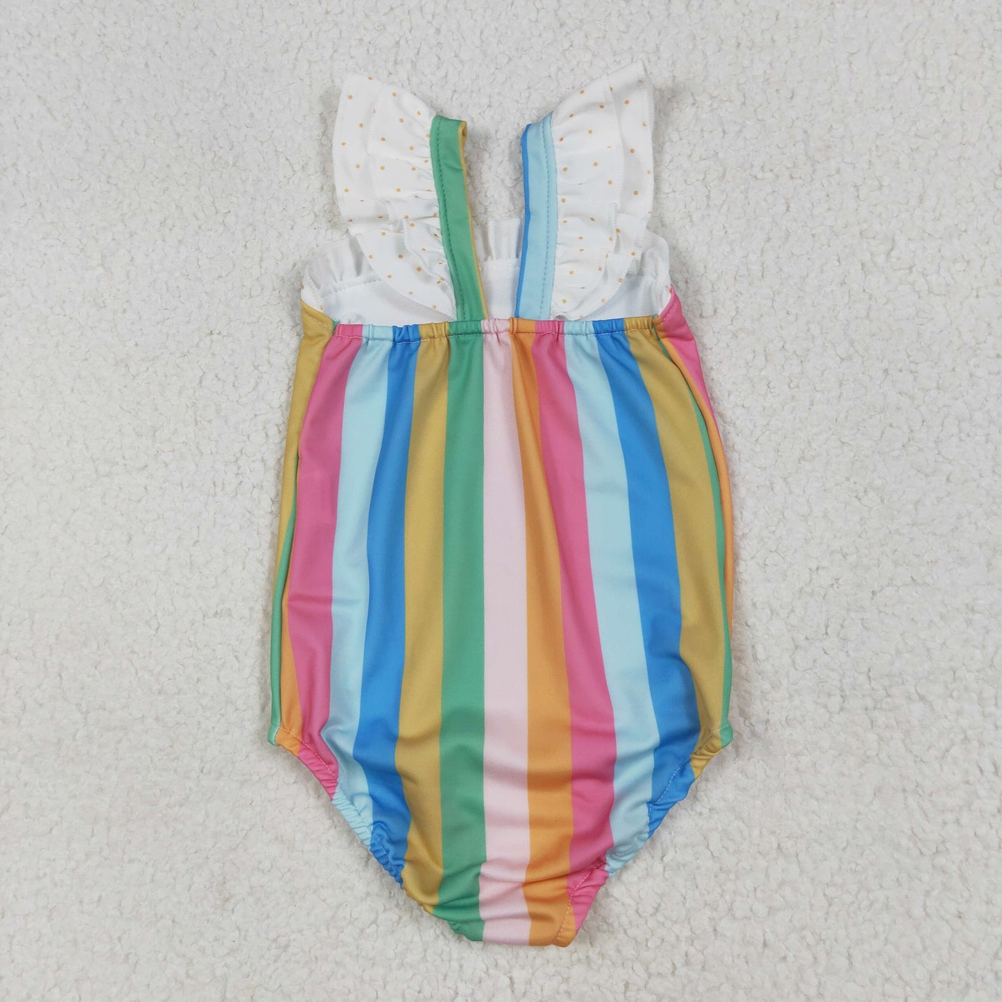 S0550 rainbow striped girls bathing swimsuits