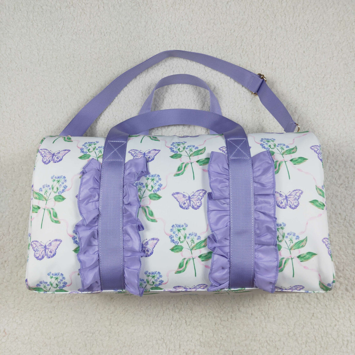 BA0293 purple butterfly ruffles bag