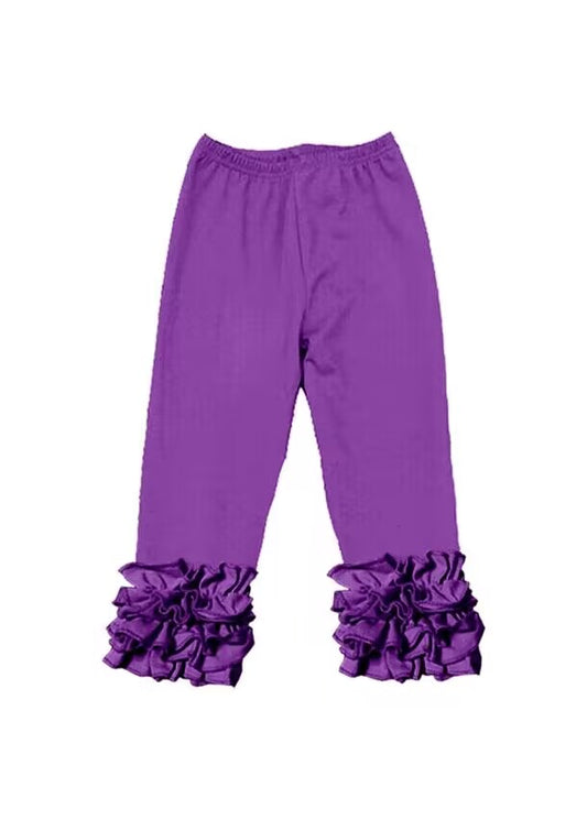 Custom S 10.18 Purple ruffles girls pants