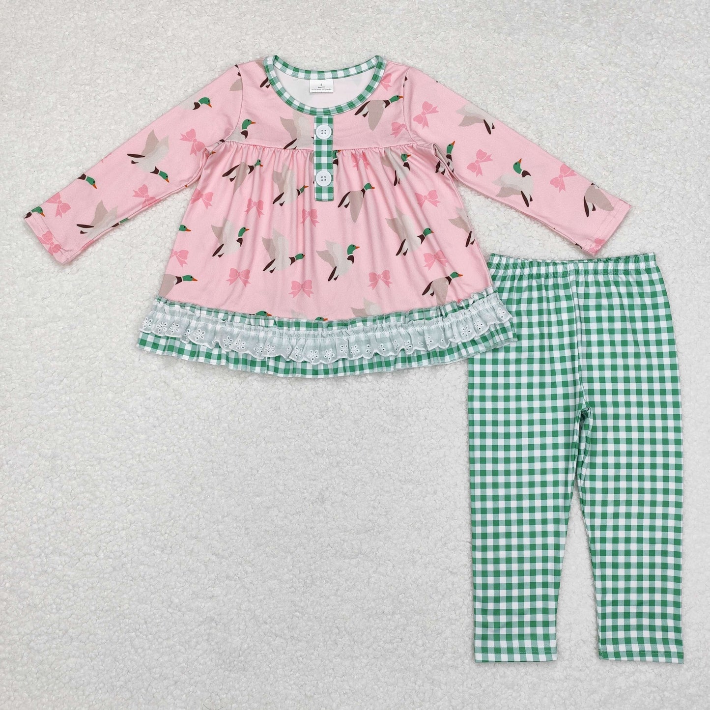 mallard duck pink bows RTS sibling clothes