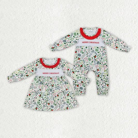 embroidery Merry Christmas RTS sibling clothes