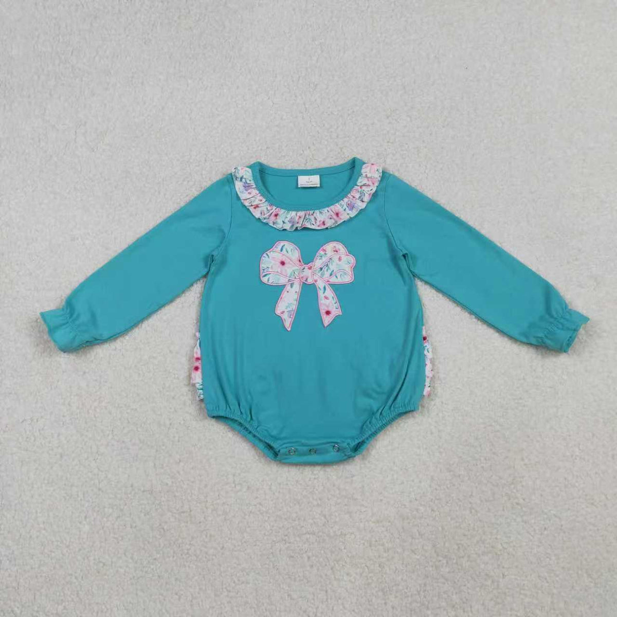 Embroidery Floral Bows Blue Dress/Romper Sibling Clothes RTS sibling clothes