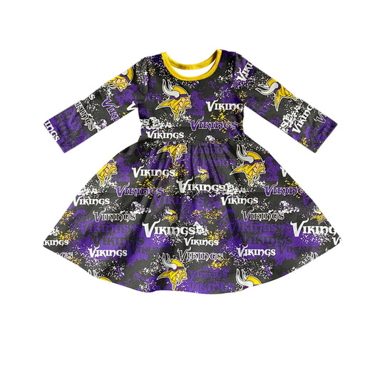 custom S 8.12 Team purple long sleeve girls dress