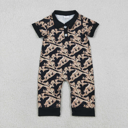 SR3637 Hunting Camo Mallard Duck Short Sleeve Boys Romper
