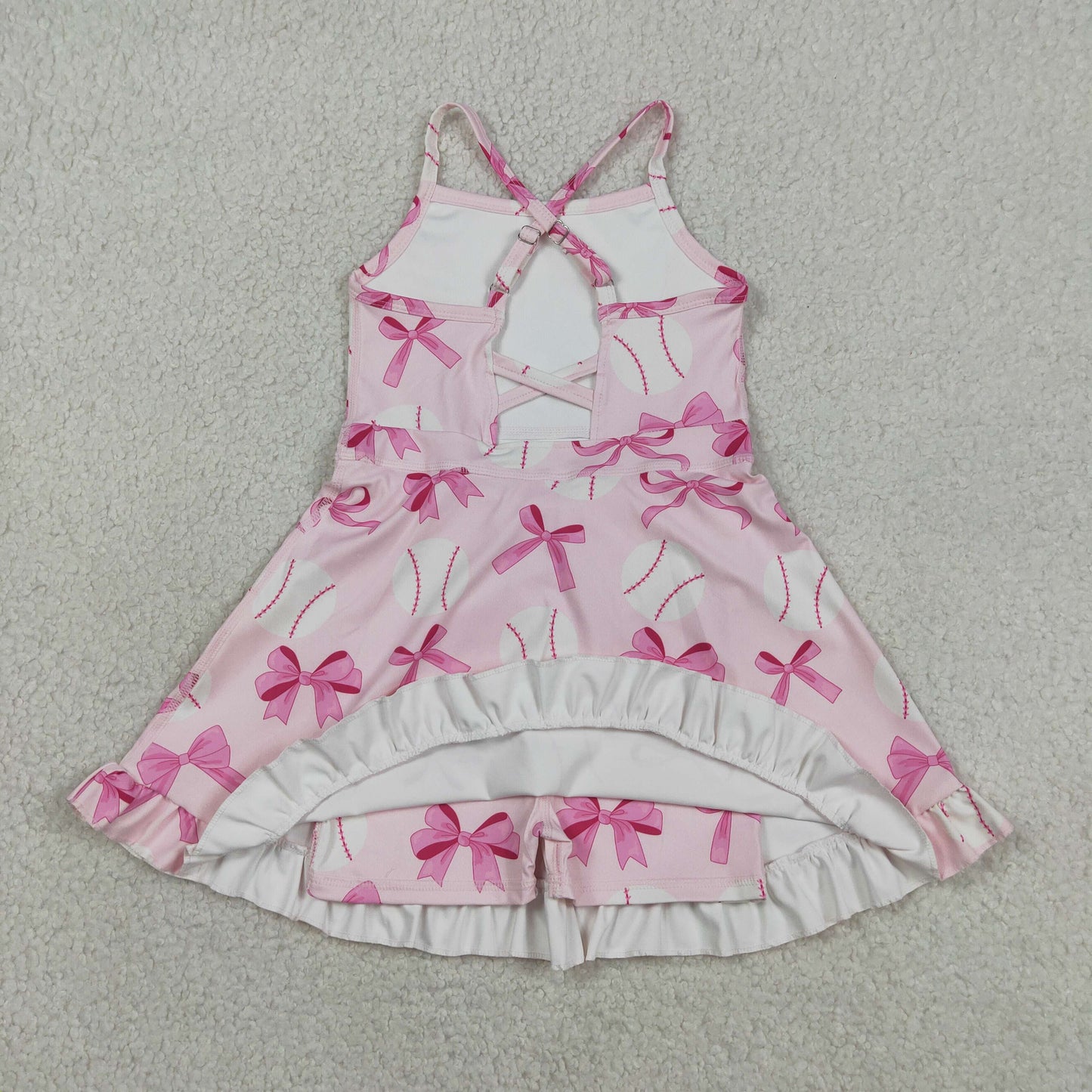 GSD2567 yoga baseball hot pink bows skorts girls dress