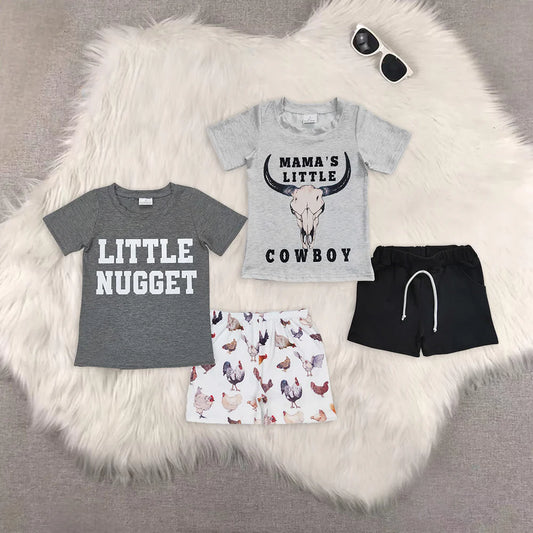 little nugget/mama's little cowboy boys set Sibling Clothes RTS