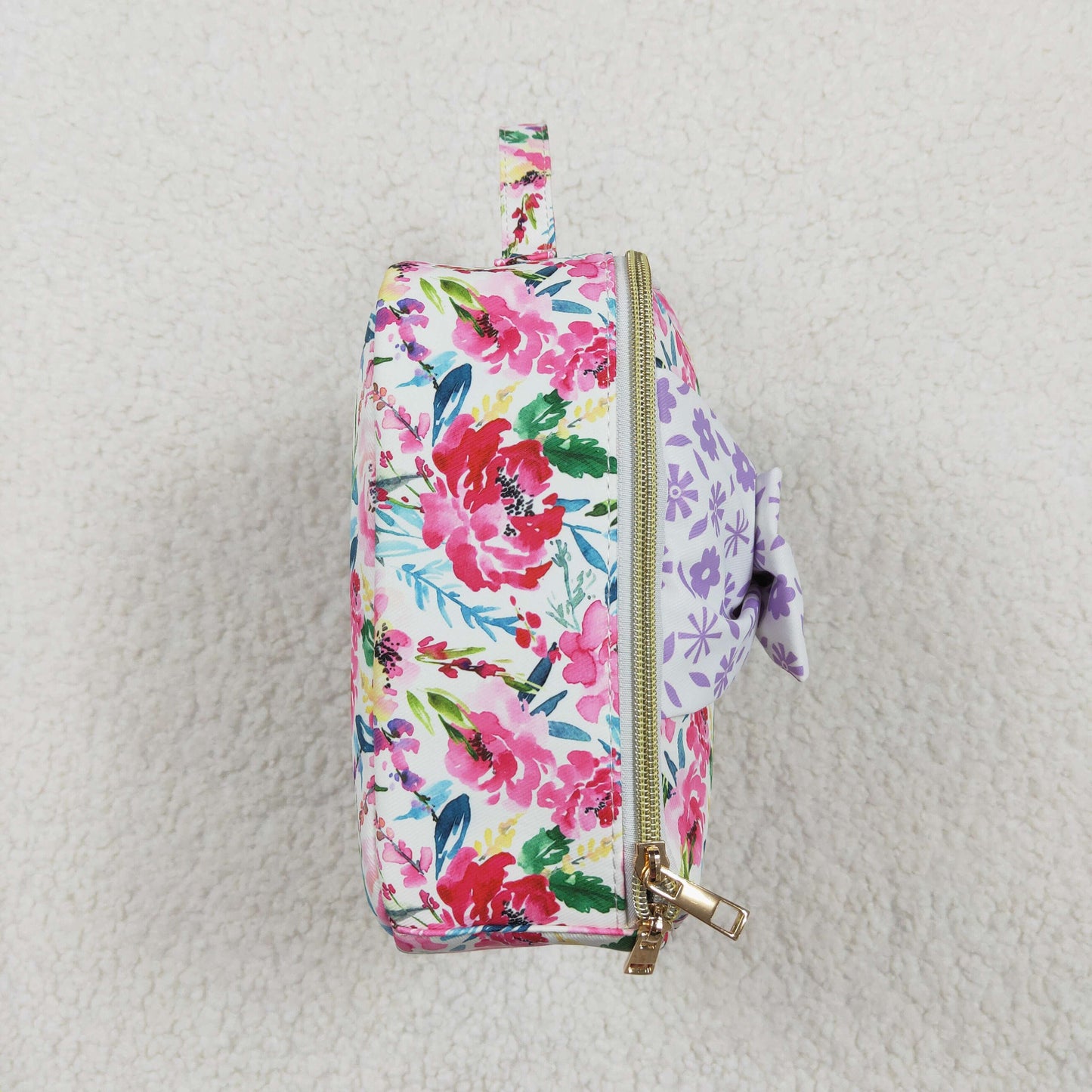 USA SHOP BA0102 Pink Flowers Lunch Bag 8.5*8.5*3.5 inches