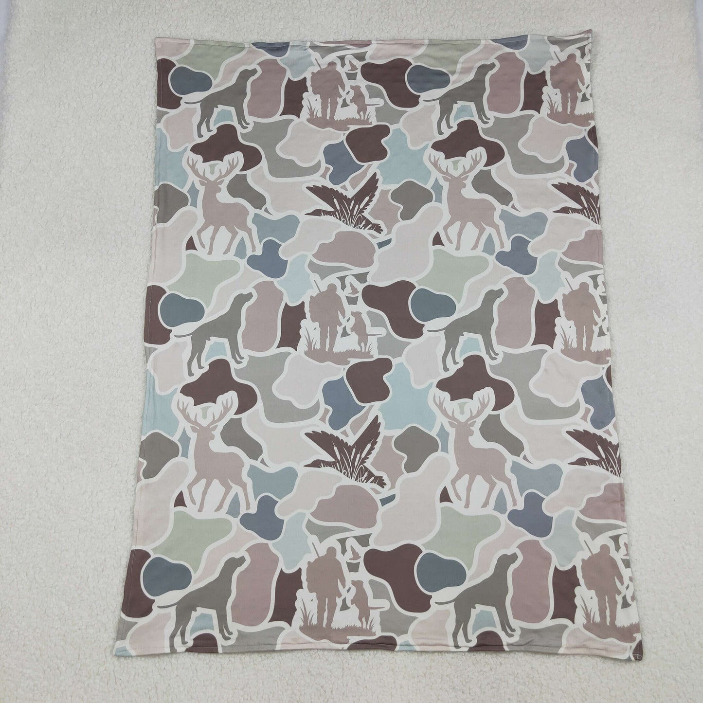 BL0212 hunting mallard duck deer dog camo baby blanket