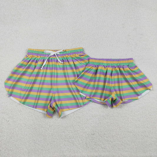 Yoga Mardi Gras mama and me shorts sibling clothes RTS