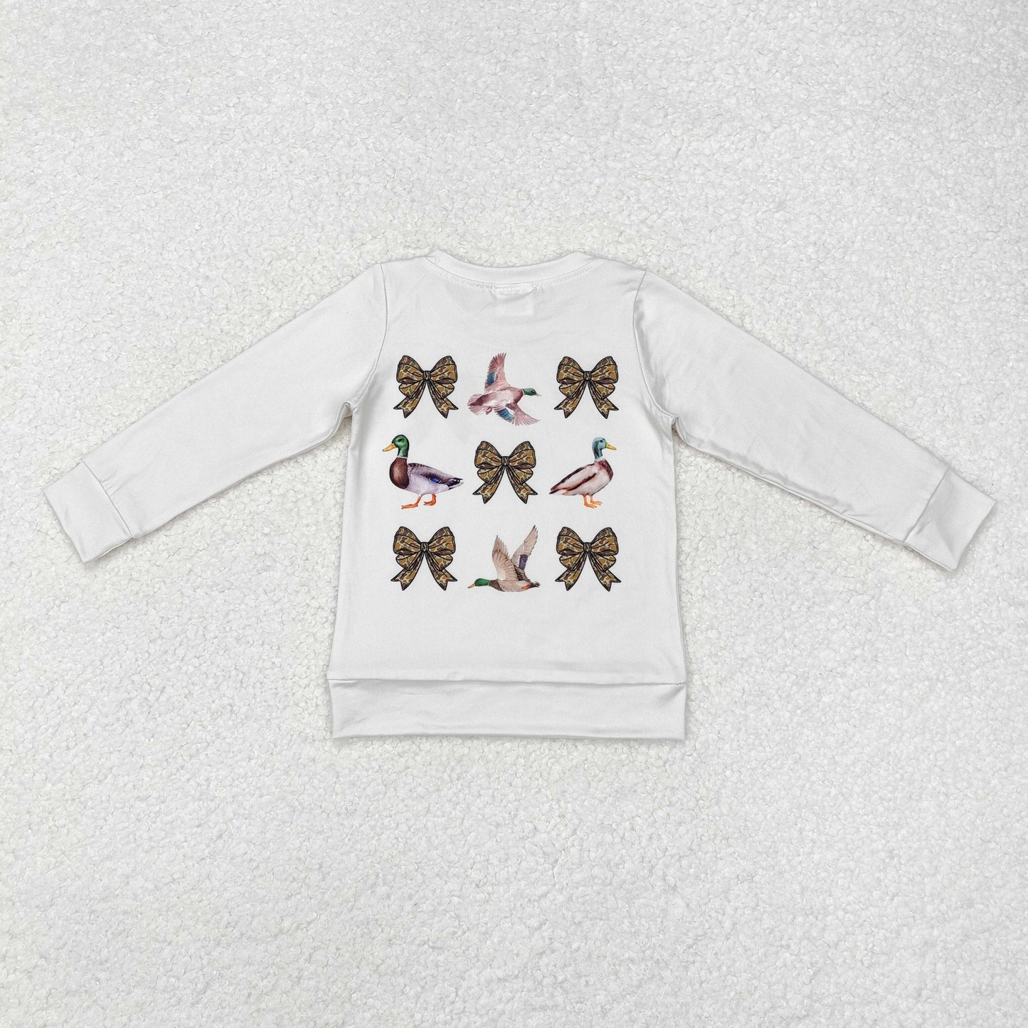 GT0759 hunting camo duck camo bows mallard duck long sleeve girls top