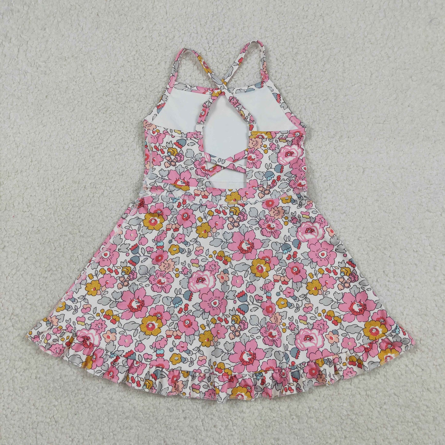 GSD2278 colorful flowers pink flowers girls dress
