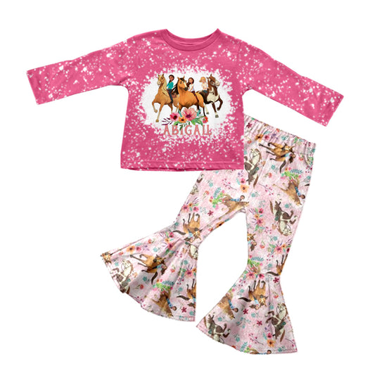 preorder GLP0772 Cartoon princess pink long sleeve pants girls set