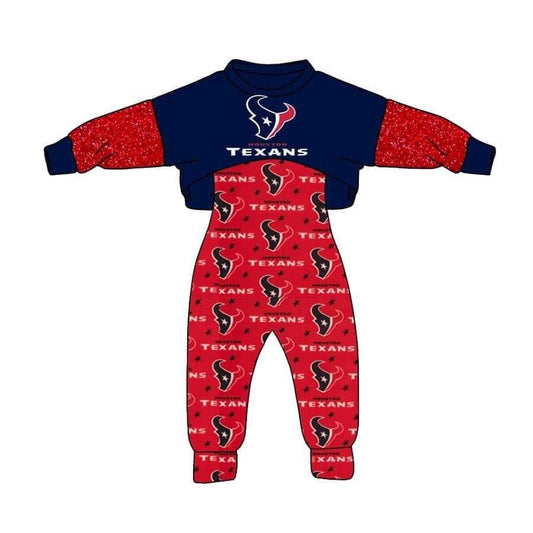 custom S 9.27 Navy blue & red long sleeve jumpsuit set
