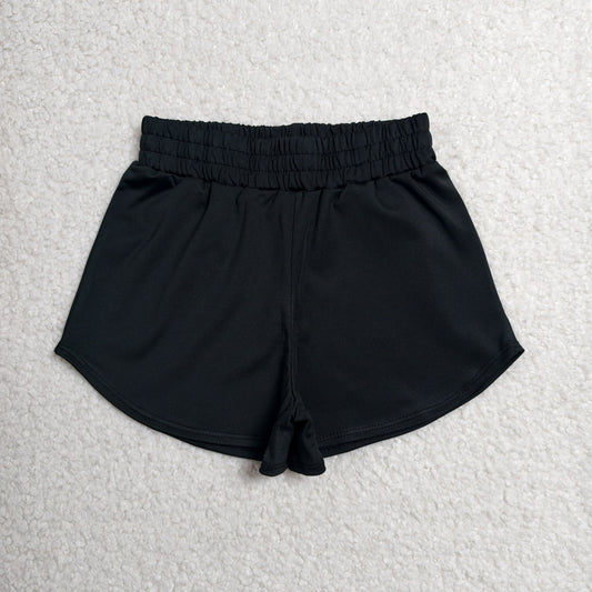 Yoga SS0896 Solid Color Black Girls Shorts