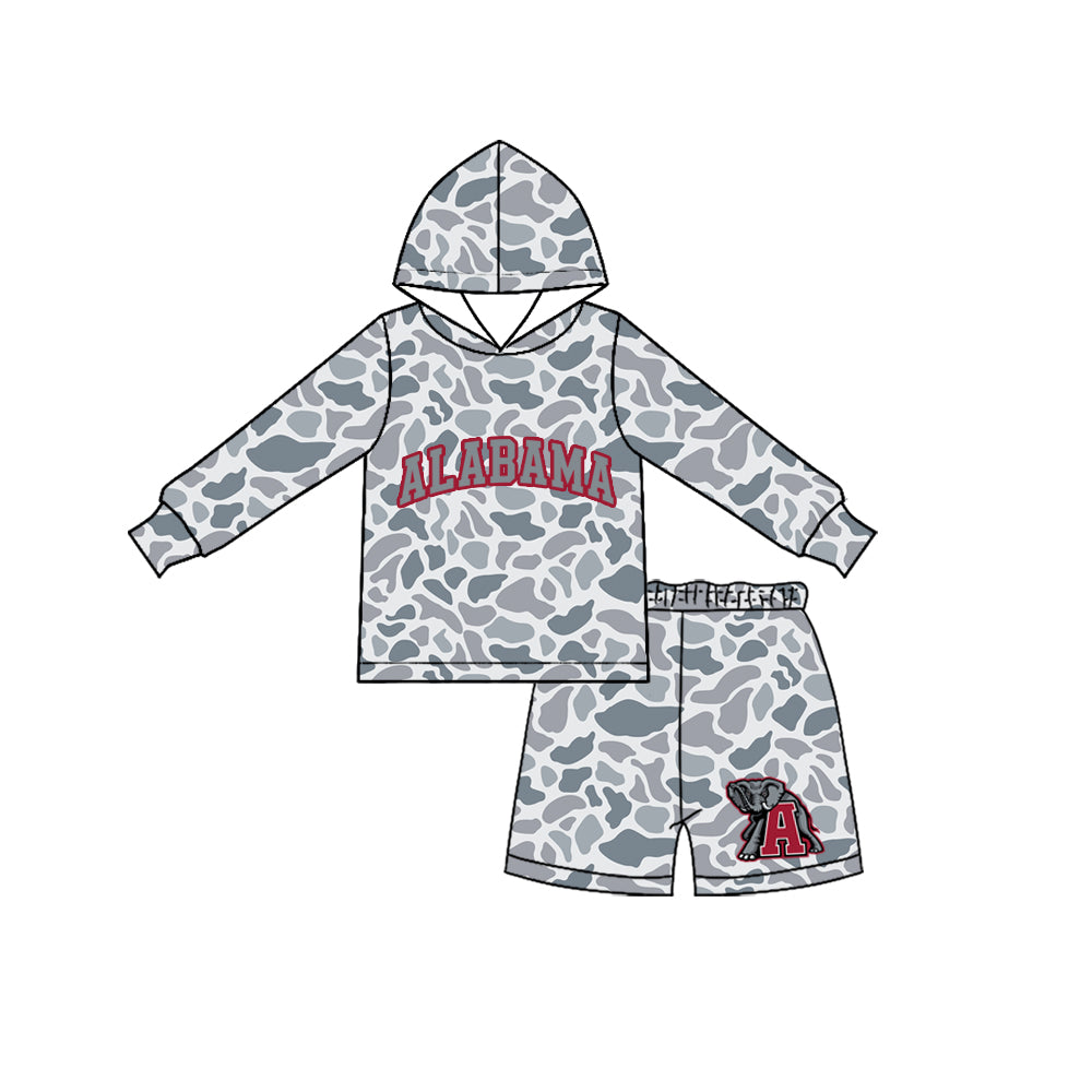 preorder Moq 3 ALABAMA Team Camo Hoodie Long Sleeve Shorts Boys Set