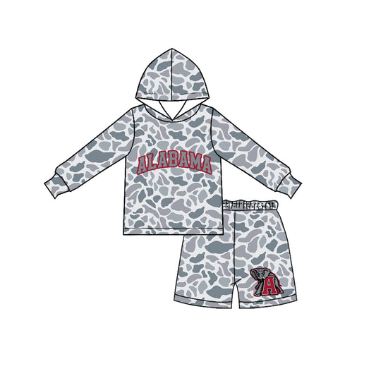 preorder BLS0044 ALABAMA Team Camo Hoodie Long Sleeve Shorts Boys Set