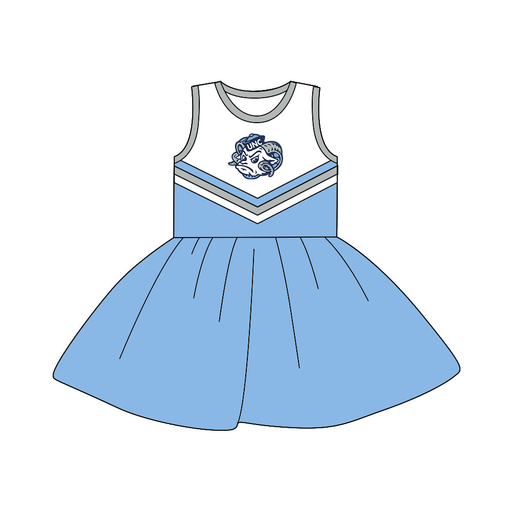 custom Team dress 11 blue sleeveless girls dress