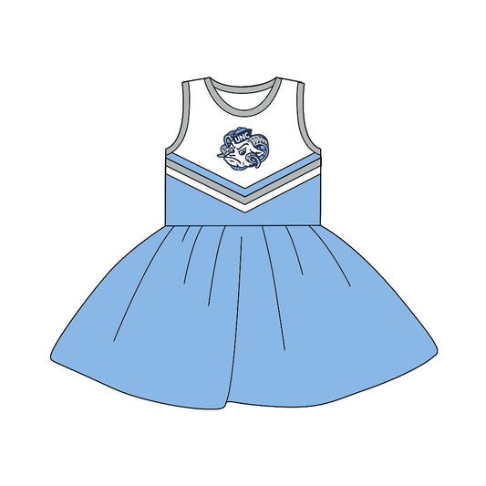 custom Team dress 11 blue sleeveless girls dress