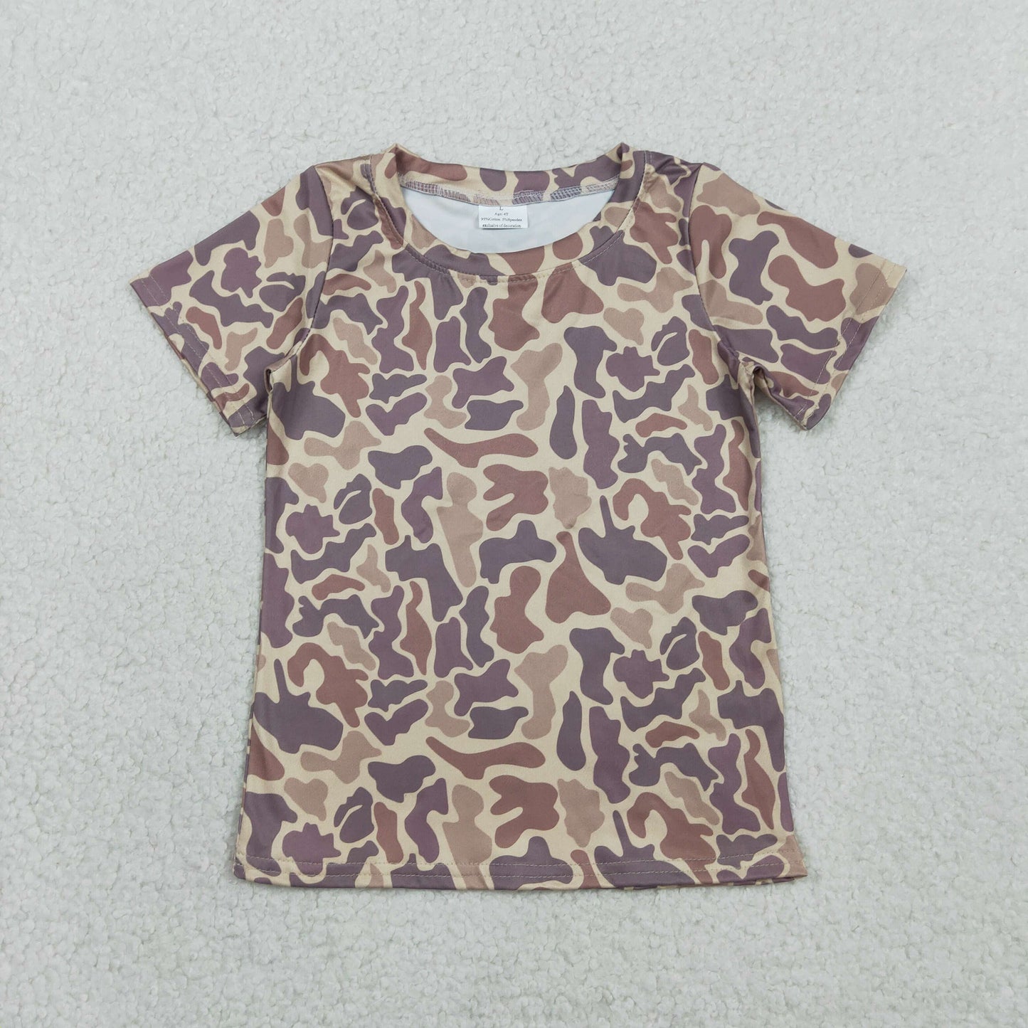 BT1714 Hunting Camo Short Sleeve Boys Top