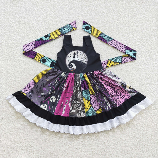 A8-14  Halloween cartoon sleeveless girls dress