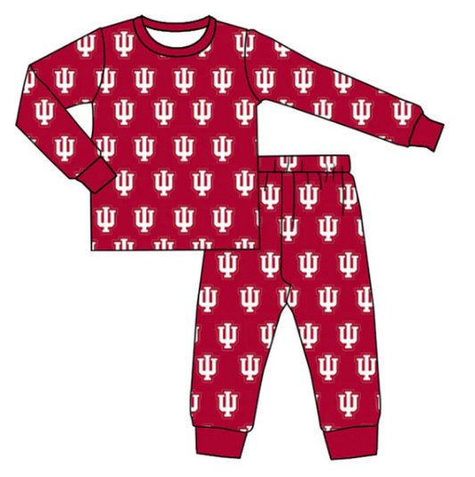 Custom S 9.25 Red long sleeve kids pajamas