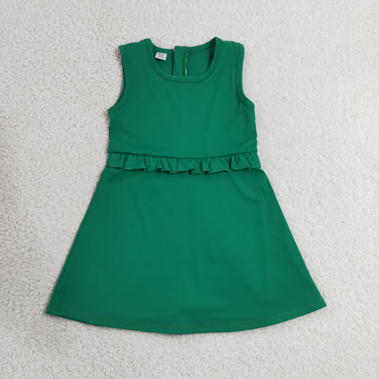 GSD3742 Yoga Green Sleeveless Skorts Girls Dress