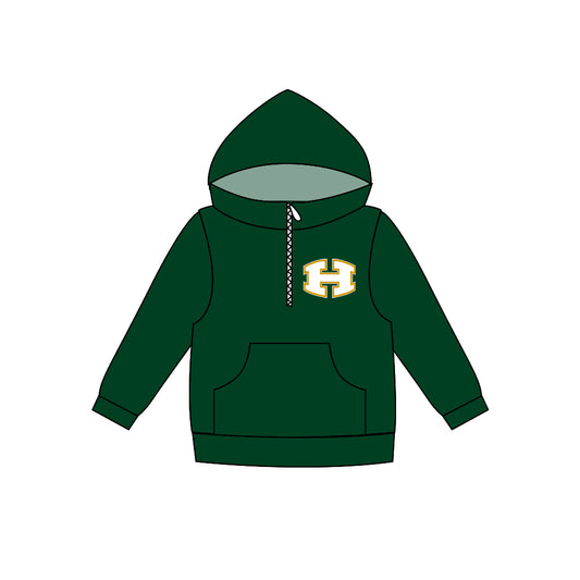 custom S 10.14 Green long sleeve kids hoodie pullover