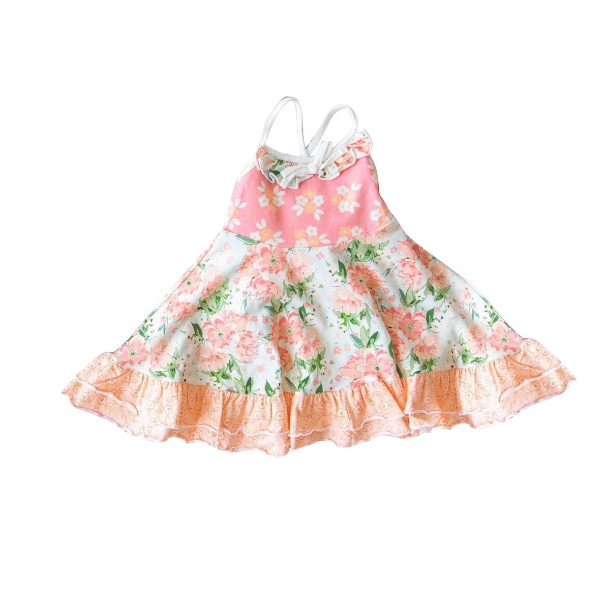 preorder GSD08820 Orange flowers pink girls Summer dress