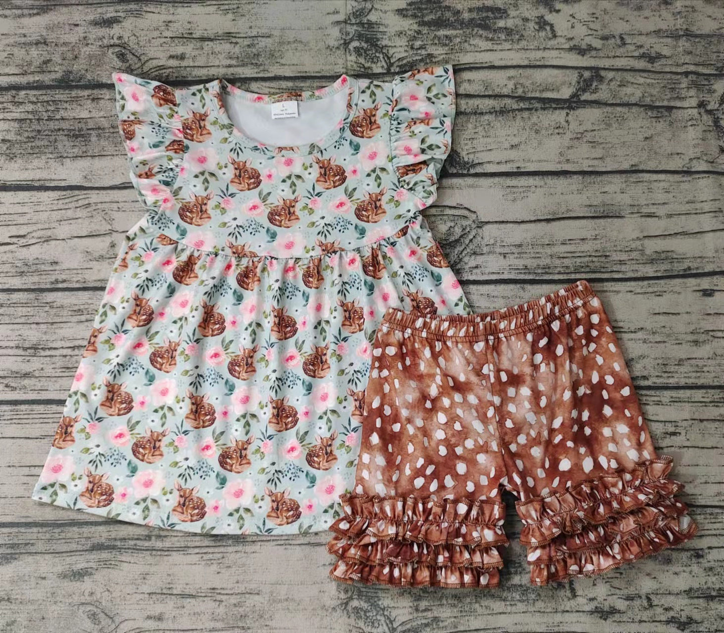 GSSO0054 Deer Floral Print Summer Outfits