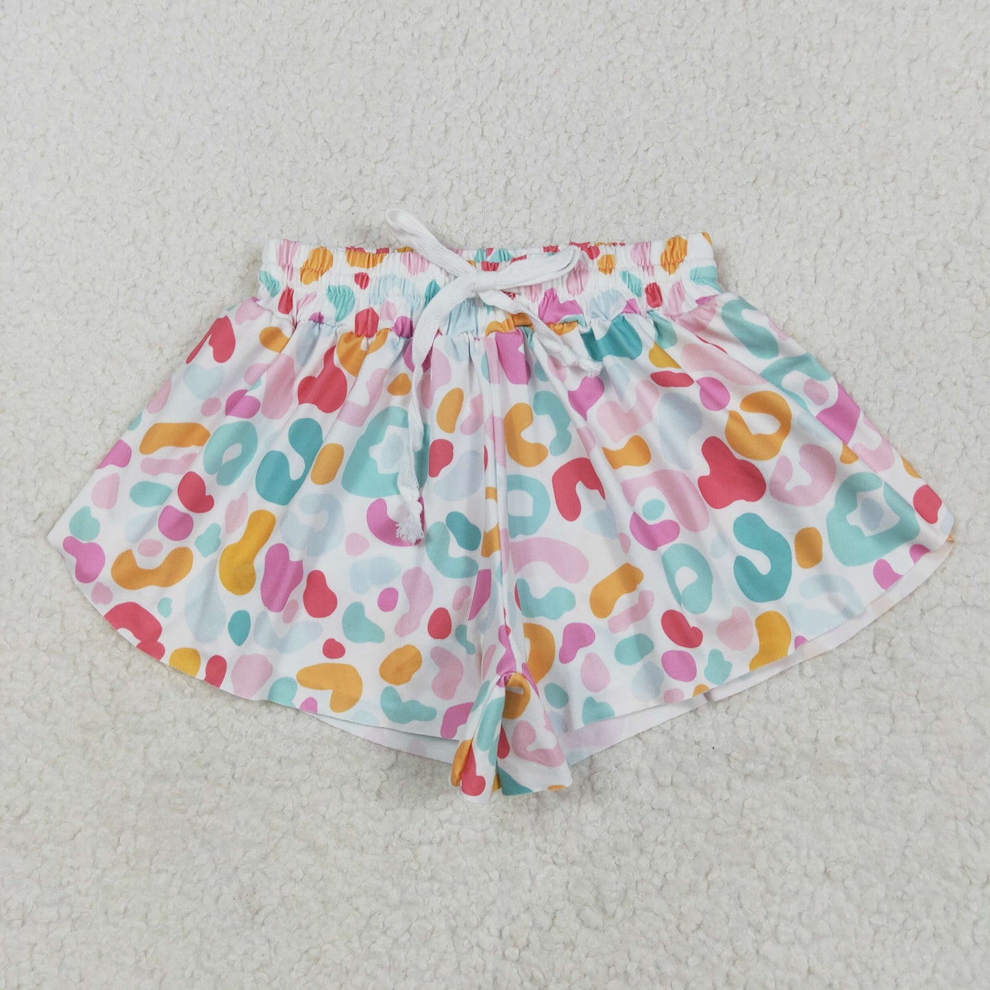 SS0592 yellow blue pink leopard girls shorts