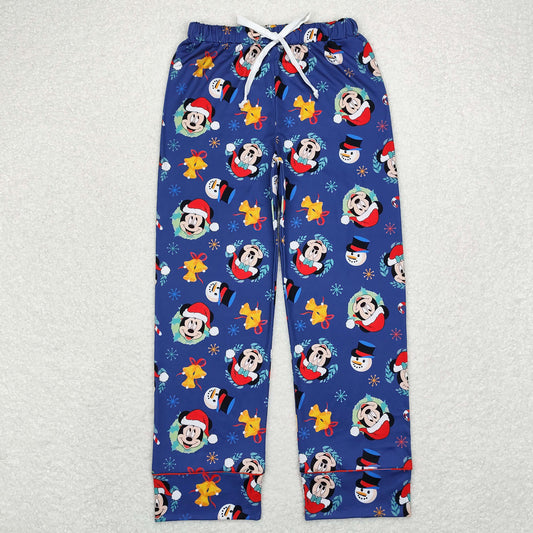 P0568 Christmas cartoon M bell blue adult pants women pants