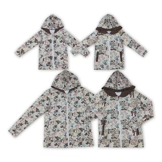 Mama/Daddy And Me Camo Hoodie Zipper Coat Sibling Clothes RTS