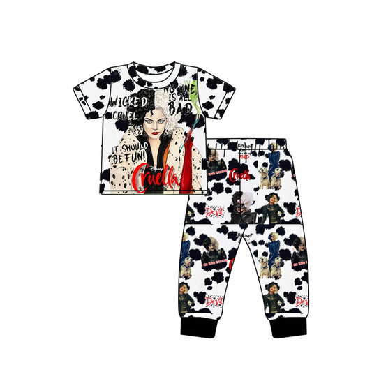 custom S 8.26 Cow print movie long sleeve pants kids pajamas
