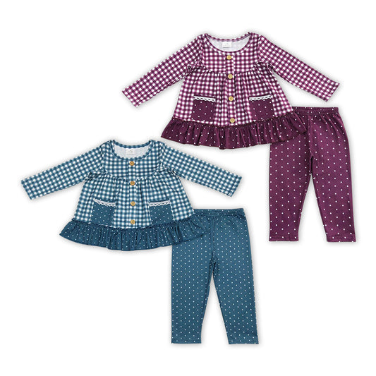 checkered girls set sibling clothes