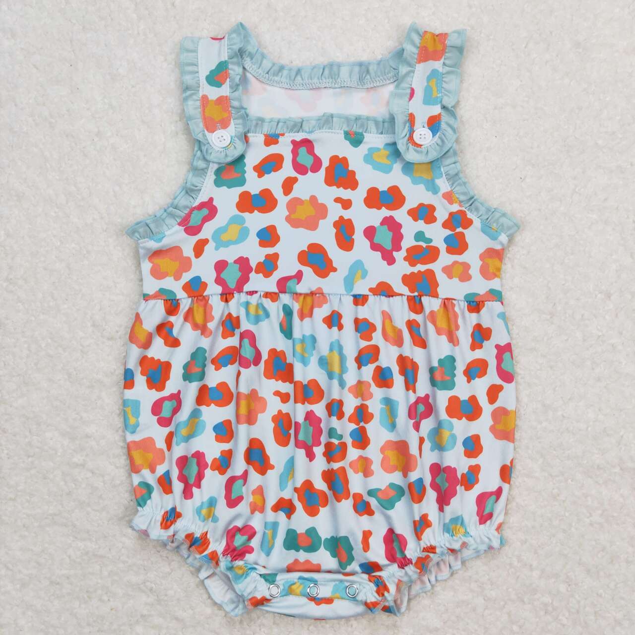 SR0604 Colorful leopard sleeveless girls romper