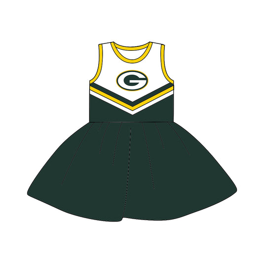 8.2 custom Team 06 green sleeveless cheerleader dress