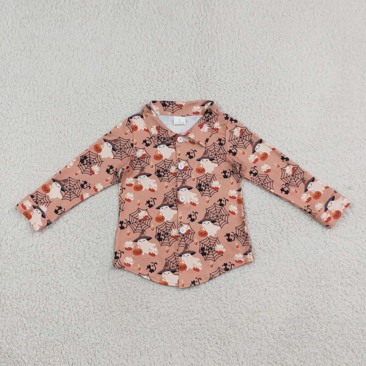 BT1902 Halloween Spooky Pumpkin Long Sleeve Boys Top