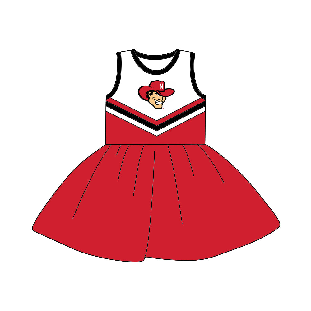 custom Team dress 14 red sleeveless girls dress