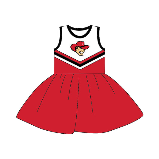 custom Team dress 14 red sleeveless girls dress