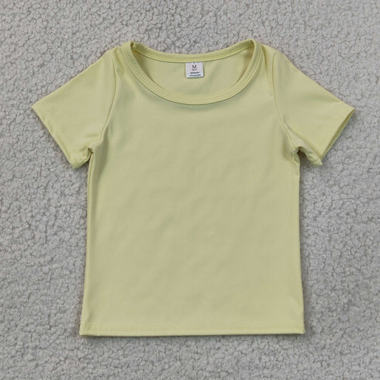 GT1632 Yoga Yellow Short Sleeve Girls Top