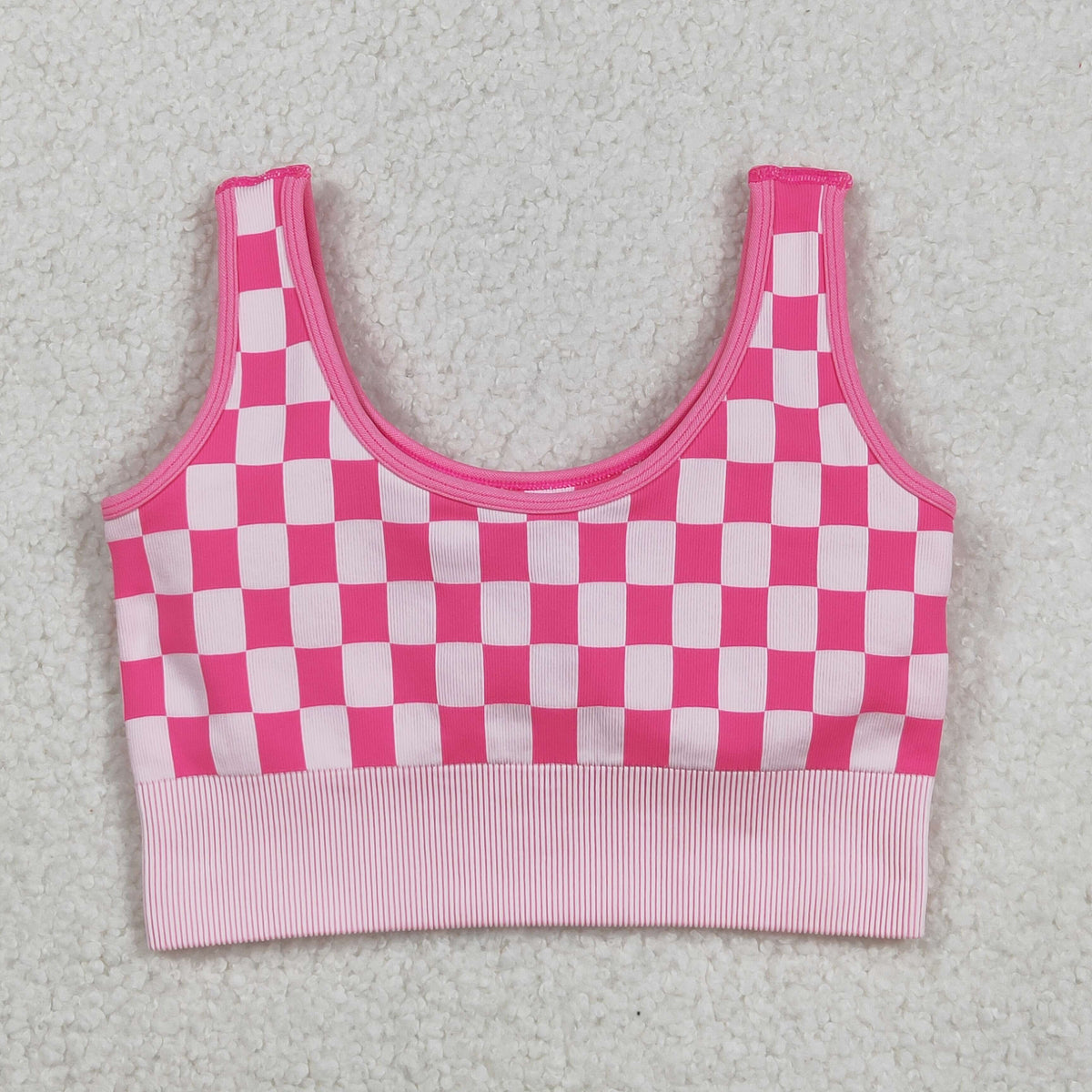 GT1190 hot pink checkered adult women top
